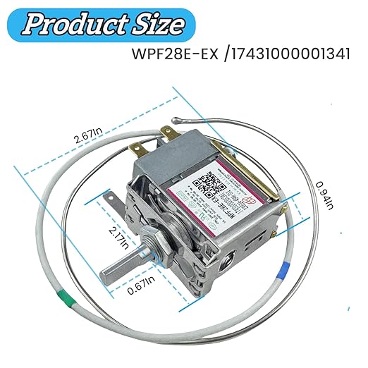 WPF28E-EX / 17431000001341 Temperature Control Thermostat, Refrigerator Thermostat, fit for Midea, Arctic King, Insignia Vissani Chest Freezer Replace WPFE28L-L, Temperature Control Thermostat