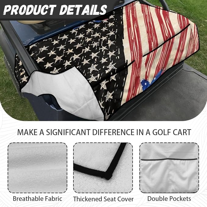 Golf Cart Seat Cushion Cover Featuring Waterproof Protection and Breathable Fabric for Outdoor Golf Cart Use