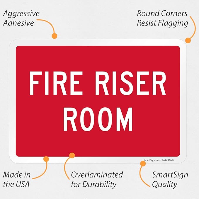 SmartSign "Fire Riser Room" Label | 7" x 10" Laminated Vinyl