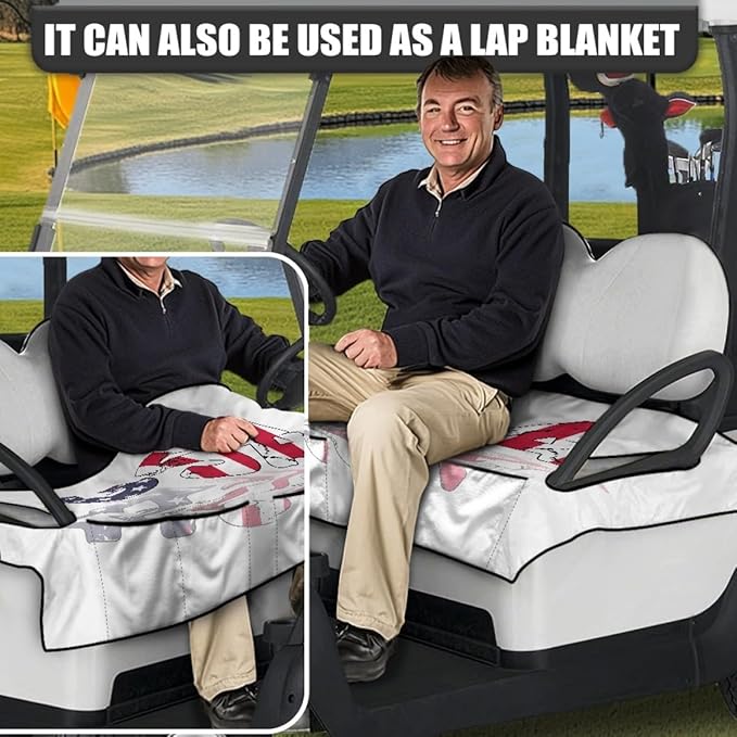 Waterproof Golf Cart Seat Cover Cushion Made with Soft Microfiber Fabric, Designed to Protect Seats from Sweat, Dirt and Daily Wear with Universal Fit