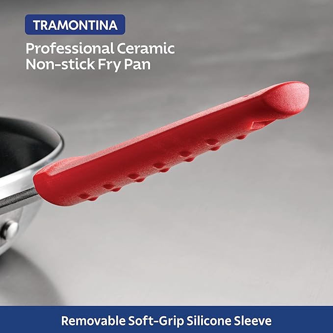 Tramontina Professional 10-Inch Ceramic Non Stick Frying Pan, Heavy-Gauge Aluminum Skillet with Ceramic Nonstick Coating, Dishwasher and Oven Safe, Black