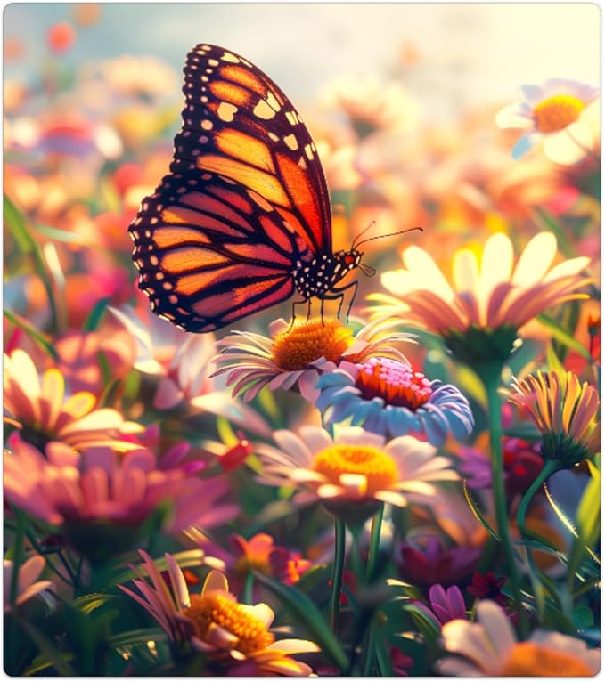 Butterfly Beautiful Flowers Dishwasher Magnet Cover, Reusable Refrigerator Panel Stickers Microwave Front Door Covers Magnets for Kitchen Home Appliances Holiday Party Decorations 23 X 26 in