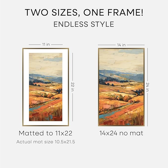 Homeforia 14x24 Picture Frame Bronze, High End Metal 14x24 Brass Poster Frames with Mat 11x22 Photo, 14 x 24 Frame Matted to 11 by 22 inch Print, 24by14 Thin Frames, Tempered Glass, Wall Kit, Set of 3