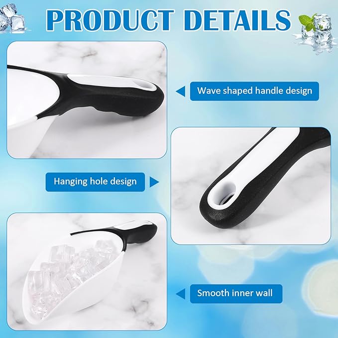 LemonRoad 4 Pcs Dry Goods Scooper Plastic Ice Scoop for Flour Coffee 1 Cup Measuring Scoop for Pet Dog Cat Kitchen Food Pantry Ingredients