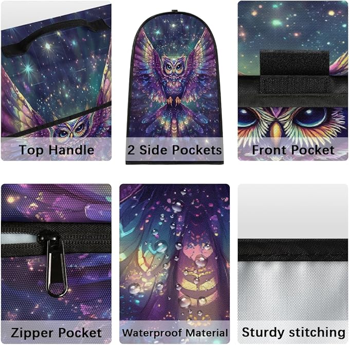 Kitchen Aid Mixer Cover Animal Glowing Owl Stand Mixer Cover Compatible with 6-8 Quarts Stand Mixers, Dust Covers with Zipper Pocket Foldable Washable Kitchen Aid Organizer Bag