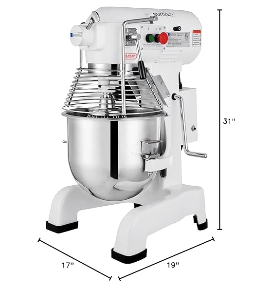 Eurodib M20 ETL 20 Quart Commercial Planetary Stand Mixer, Bench Model, White, 110v