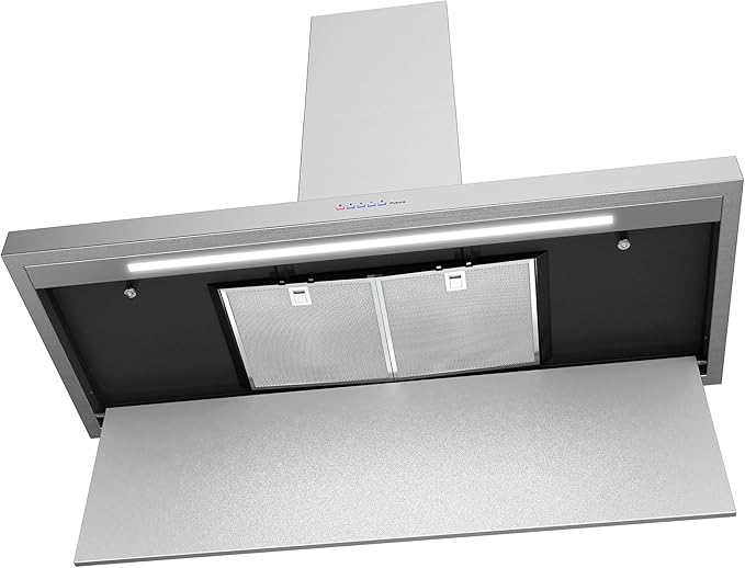 Futuro Futuro Wall Mount Range Hood 48" | Positano | Stainless Steel Vent Hood | Modern Italian Exhaust Hood |LED, Ultra-Quiet with Blower