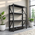 Storage Shelves Heavy Duty, Metal Garage Shelving Units, 4 Tier Storage Rack Shelf, Steel Industrial Shelving, Adjustable Standing Shelf for Basement/Warehouse (Black, W47.24*D19.69*H78.74)