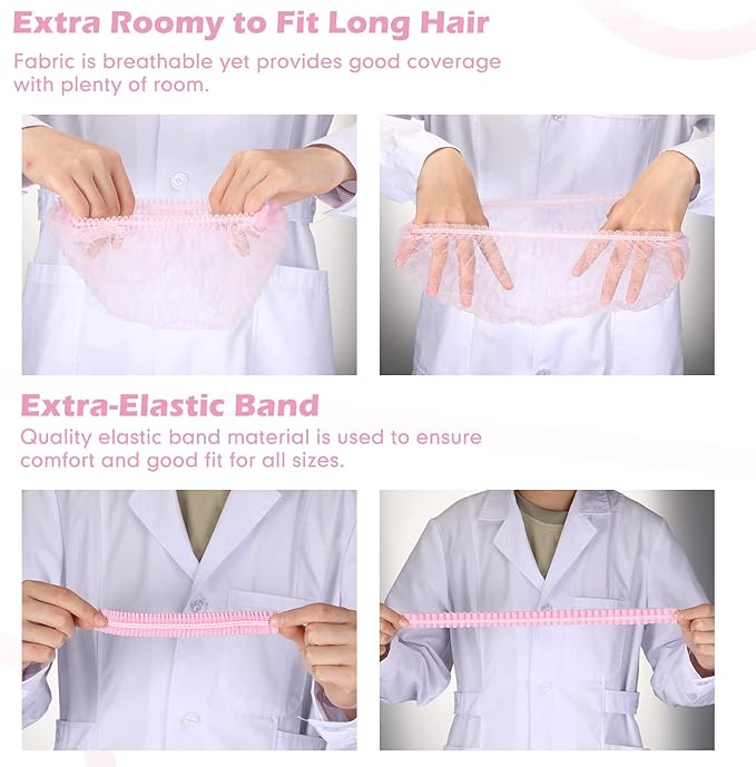 Yahenda 1000 Pcs Disposable Bouffant Caps Bulk Hair Nets 21" Non Woven Hairnet for Food Service Restaurant Lab Kitchen