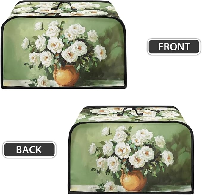 White Rose Slow Cooker Dust Cover Dragonfly Compatible with 6-8 Qt Slow Cookers
