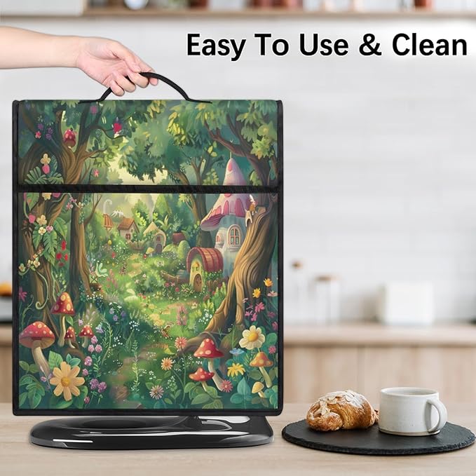 Kitchen Aid Mixer Cover Forest Castle Tree Stand Mixer Cover Compatible with 6-8 Quarts Stand Mixers, Dust Covers with Zipper Pocket Foldable Washable Kitchen Aid Organizer Bag
