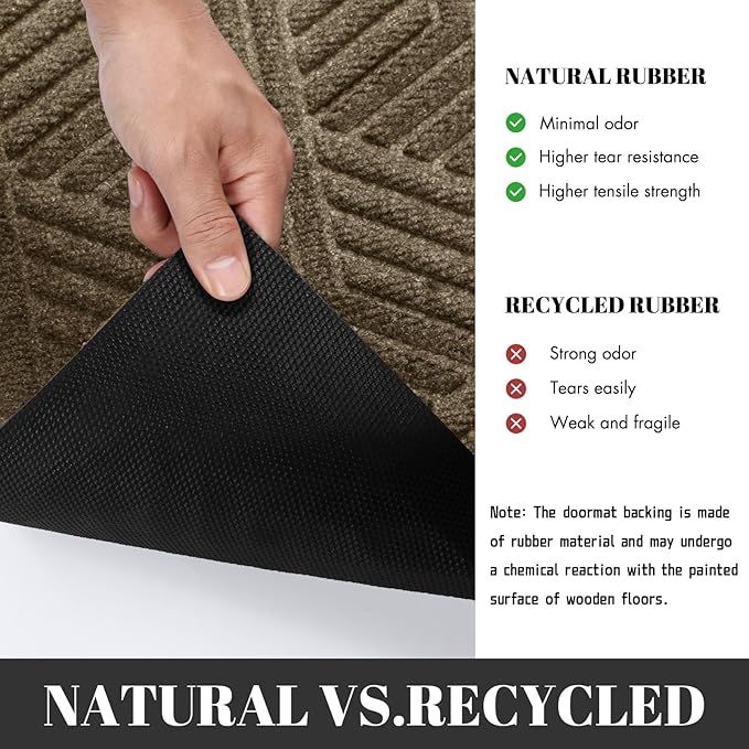 Yimobra Outdoor Indoor Runner Mat 72x24, All-Season Waterproof Entrance Mat for Front Door with Drainage Holes, Heavy Duty Non-Slip Doormat for Garage Patio Entryway, Brown
