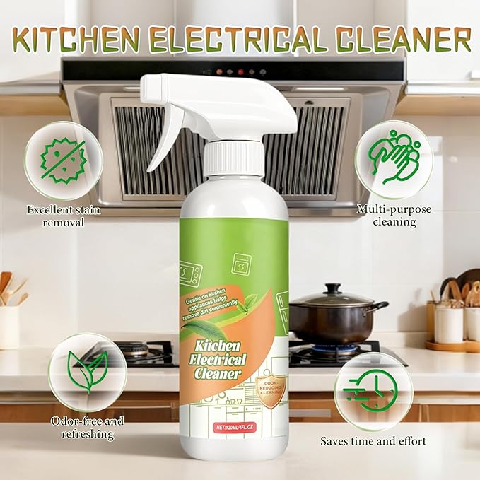 Electrolyzed Ion Kitchen Cleaner Spray, Cleanse Kitchen Appliance Cleaner, Multi-purpose Household and Kitchen Cleaning Spray for Oven, Stove, Range Hood & Appliances (120ML)