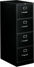 HON 4-Drawer Legal File - Full-Suspension Filing Cabinet, 26-1/2-Inch Black (310 Series - Model 314CPP)