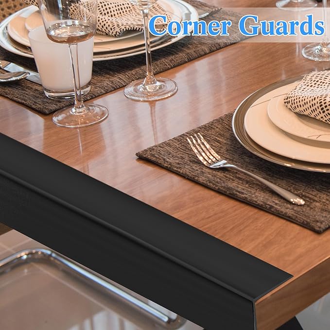 Sasylvia 10 Pcs 2-3/8 x 48 Inches Wall Corner Protector Guards, Avoid Scratching Scuffs, Black Vinyl Corner Trim Molding, Easy to Install & Cleaning for Door Countertop Furniture Cabinet Protection