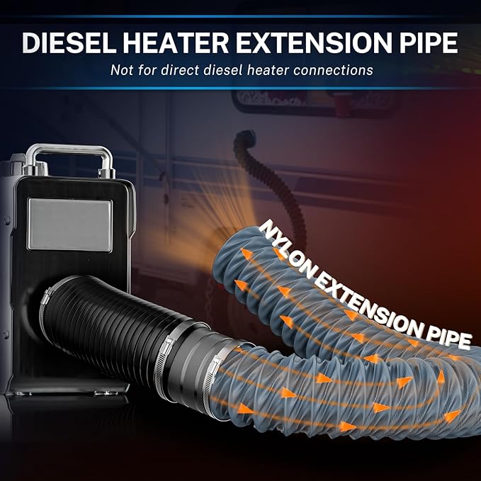 Hon&Guan Diesel Heater Ducting 3" x 16FT, Nylon Flexible Duct Hose, Heavy Duty Hose for Diesel Heater, 3D Printer, Laser Machine, Dryer Vent, RV, Boat Blower, Grey