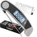 Meat Thermometer Digital Waterproof Instant Read Thermometer for Cooking ℃/℉ Convertible, Food Thermometer with Backlight, Cooking Thermometer for Kitchen Auto-Rotating Display Grey