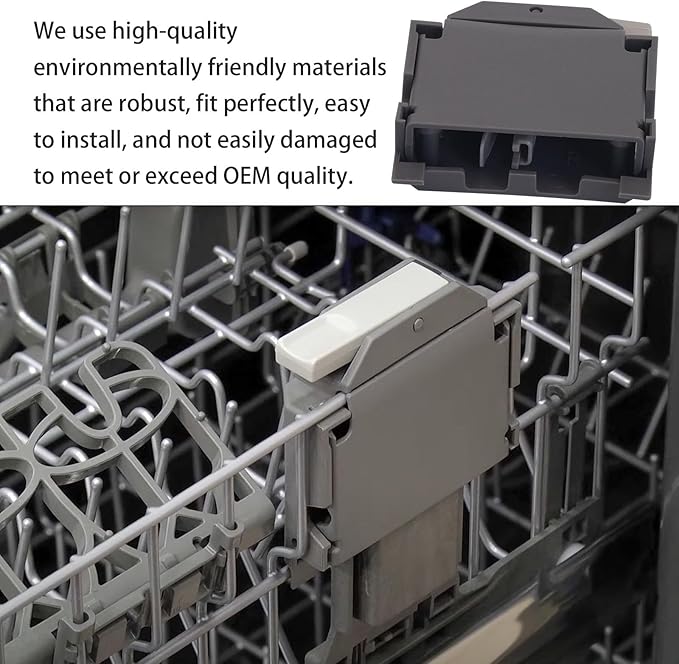 Upgraded W10320664 Dishwasher Dishrack Adjuster Housing Left Hand, For whirlpool kenmore Dishwasher Top Rack Parts WDT730PAHZ0 WDT750SAHZ0 (Left)
