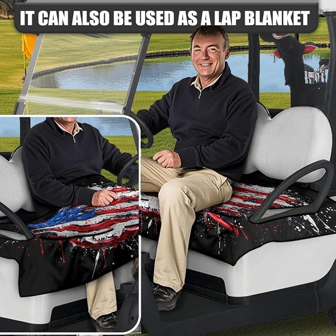 Golf Cart Seat Cover Cushion with Breathable Microfiber Fabric and Waterproof Layer for Daily Outdoor Cart Riding