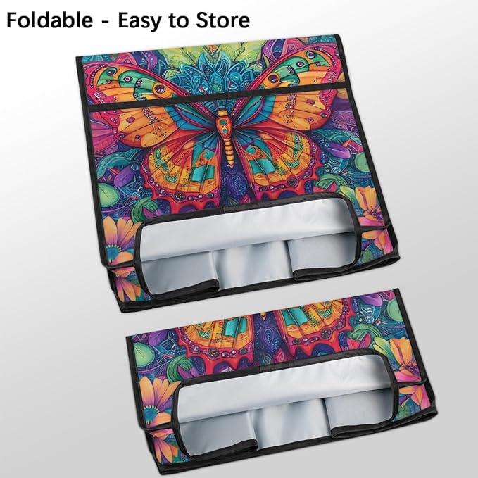 Kitchen Aid Mixer Cover Animal Butterfly Color Flowers Stand Mixer Cover Compatible with 6-8 Quarts Stand Mixers, Dust Covers with Zipper Pocket Foldable Washable Kitchen Aid Organizer Bag