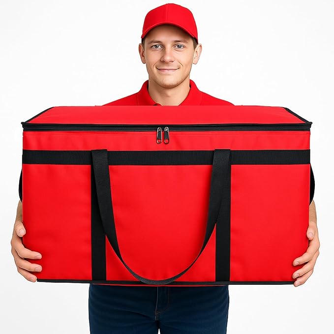 Bodaon Large 3-Pack Insulated Food Delivery Bag with hard bottom, XXXL Pizza Cooler Bags, Rideshare Delivery Bag, Thermal Cold/Hot Styrofoam Carrier for Travel/Shopping/Catering/Car