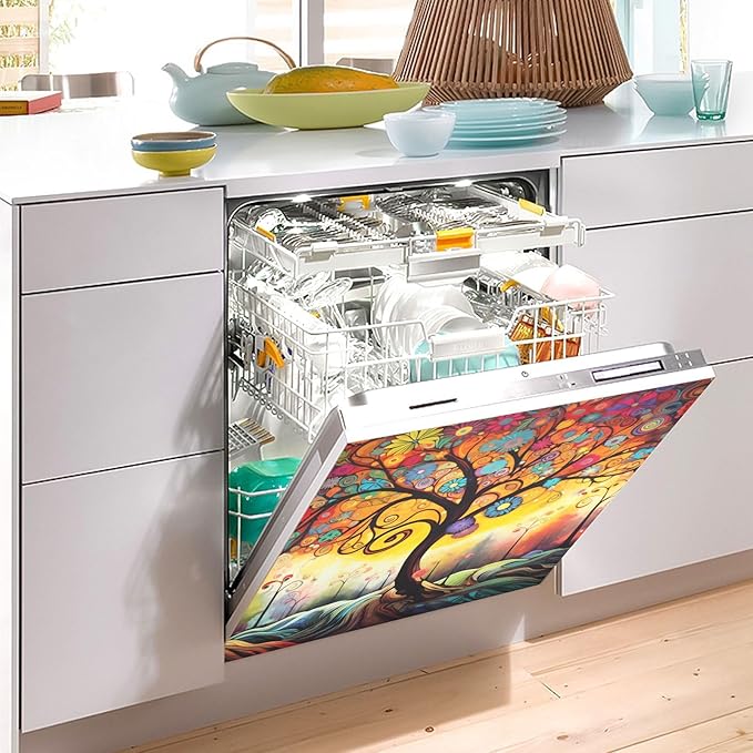 Abstract Tree Dishwasher Magnet Cover Sticker Magnetic Refrigerator Panel Front Door Fridge Microwave Decal