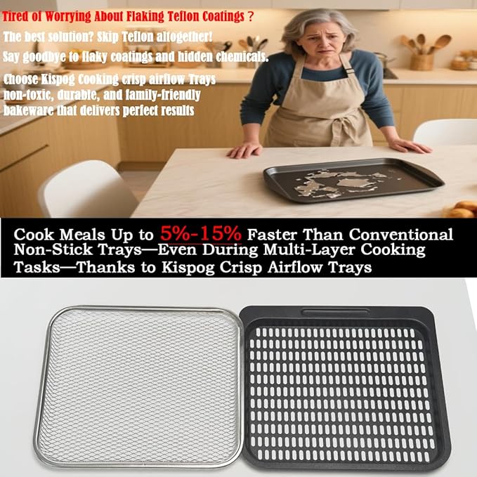 3-Pack Cooking Crisper Trays: Mesh Stainless Steel Replacement Trays Fit Instant Pot Air Fryer Oven 10QT - Max Airflow - BPA-Free - Teflon-Free - 2026