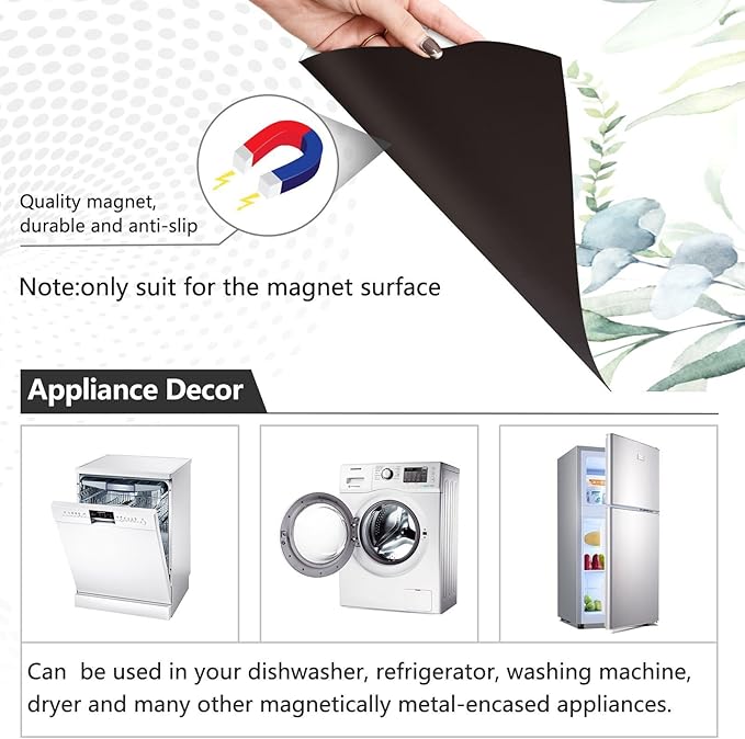 Green Sage Eucalyptus Leaves Dishwasher Magnet Cover Sticker Magnetic Refrigerator Panel Front Door Fridge Microwave Decal Decorative