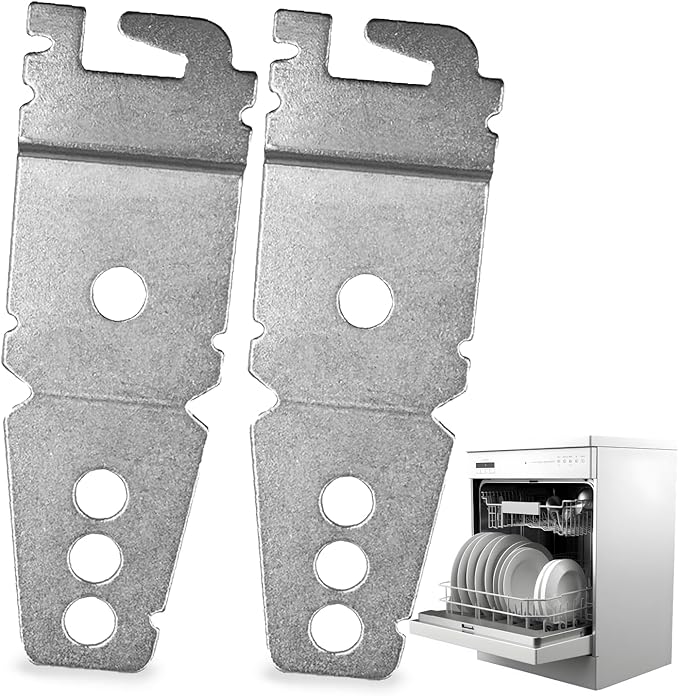 IMPRESA Undercounter Dishwasher Bracket Replacement - Easy Installation & Mounting Bracket - Durable Galvanized Steel & Dishwasher Anchor Clips - Pack of 2, 3 in x 1 in