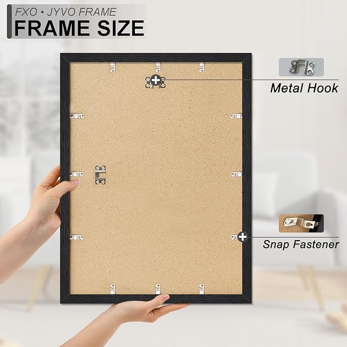 Engineered Wood 18x20 Picture Frame Set of 6, Black Frame for 18 x 20 Inch Picture Poster Photo, Light Weight 18 by 20 Frame with Wood-grain for Wall - 6 Pack/Black/18 x20