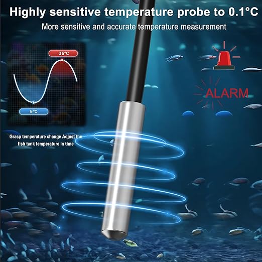 Refrigerator Thermometer Freezer Alarm Digital Freezer Thermometer Fridge Thermometer with Extra Sensor high and Low Temperature Alarm (1, Black, ZZ10)