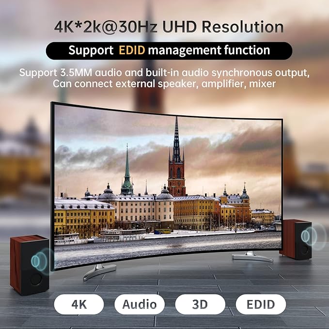 MT-VIKI 16X16 4K HDMI Matrix Switch Support Web GUI & 3.5mm Stereo Audio, 4K@30Hz, Rack Mount Switcher & Splitter, EDID, RS232, LAN Port, APP