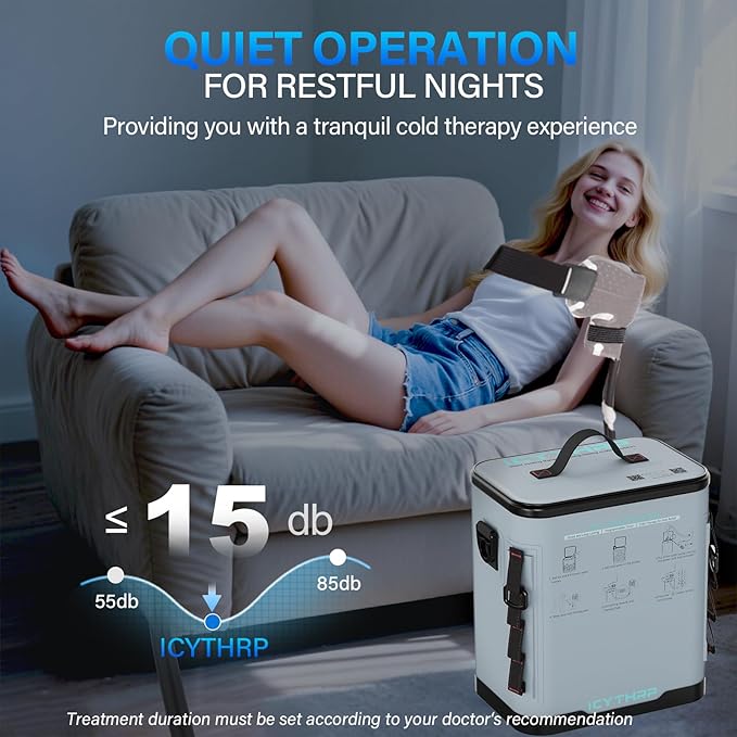 Cold Therapy Machine with Programmable Timer, Portable Ice Machine for Shoulder After Surgery, Shoulder Replacement Recovery System, Cryotherapy Pain Relief with Compression Pad