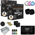 SteamSpa Steam System 18kW Steam Shower Generator with Bluetooth Wifi, Quickstart Continous Steam, Advanced Touch Pad Screen, Chroma Lights, Drain Pan and Auto Drain Black RVBS1800BK-A