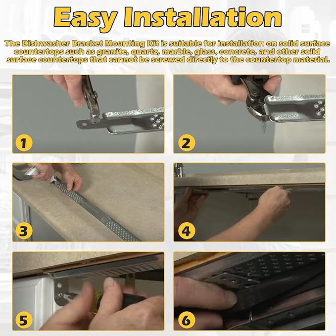 W10426979 24" Dishwasher Mounting Bracket Kit Fit for Whirlpool, KitchenAid and Maytag ﻿24 Inch Wide Dishwasher for Granite and Quartz Countertops (W10426979 (24") – for Standard)