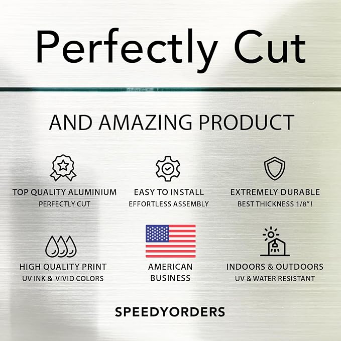 Customized Personalized Aluminum Metal Business Signs - Waterproof Outdoor Signs - White Aluminum (Gray, 10x7 In)