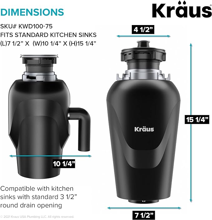 KRAUS Kore Workstation 30-inch Undermount 16 Gauge Stainless Kitchen Sink, Single Bowl Kitchen Sink with 3/4 HP Garbage Disposal, KWU110-30-100-75MB