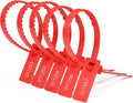 Heavy Duty Plastic Security Tag Self-Locking Tamper-Evident Shipping Numbered Pull Tight Securing Straps 337mm 13.2" (Red 100 PCS)