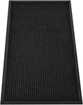SRDDQLC Door Floor Mat Commercial Grade Large Size Heavy Duty Tough Entry Collection Slip Skid Entrance Mat with Rubber Backing Low Profile and Easy to Clean Indoor Outdoor Rug,4FTx8FT,Black
