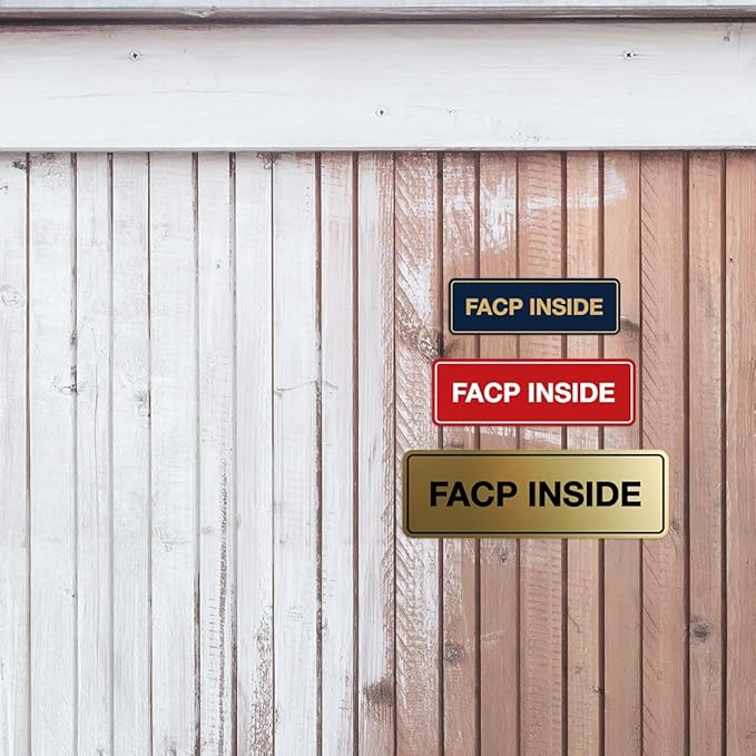 Signs ByLITA Standard FACP Inside Sign | Fire Safety Signage (Walnut) - Medium 2 Pack