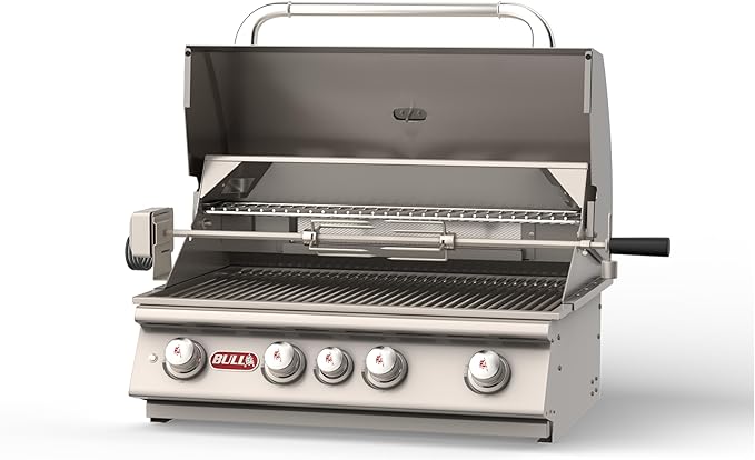 Bull Outdoor Products Premium Outdoor Kitchen Bundle – Angus 75,000 BTU Built-In Grill Head, Double Drawer with Reveal, 38" Double Doors, Single Side Burner, 304 Stainless Steel – NG