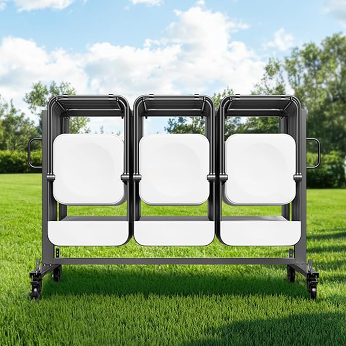 VEVOR Folding Chair Rack, 400 LBS Capacity, Heavy-Duty Chair Cart for 42 Chairs or 12 Tables, Multi-Function Chair Storage Dolly with Rubber Wheels and Holders, Large Chair Holder, Matte Black