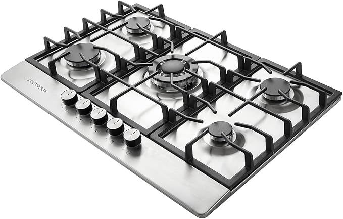 30 Inch Gas Cooktop,Built-in 5 Burners 304 Stainless Steel Gas Stovetop，NG/LPG Convertible Cooktops，Flame Failure Protection & Efficient Cooking
