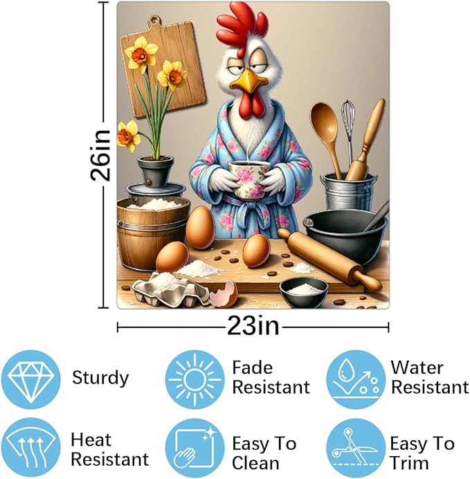 Rooster Eggs Dishwasher Magnet Cover Rooster Funny Animal Dishwasher Decorative Cover Front Dishwasher Door Cover Reuseable Dishwasher Cover for Kitchen Refrigerator Home Appliances 23" X 26"
