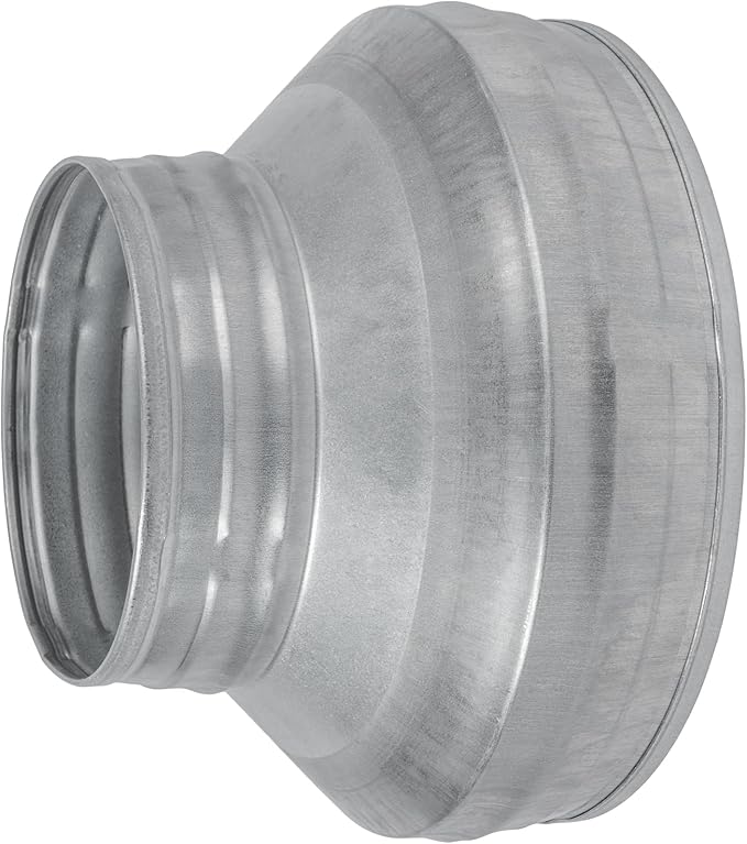 8" to 5" Inch Round Duct Reducer - Male Fit Galvanized Steel Pipe Increaser - Coupling for Round Duct Ventilation Systems - Heating & Cooling HVAC - Vent Pipe Adapter, Duct Connector