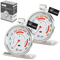 2.64" Oven Thermometer 100-600°F Kitchen Cooking Thermometer Instant Read Stainless Steel Oven Temperature Gauge with Hanger & Base 2Pcs