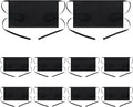 BOHARERS Waist Apron with 3 Pockets - Black Waitress Waiter Server Short Aprons