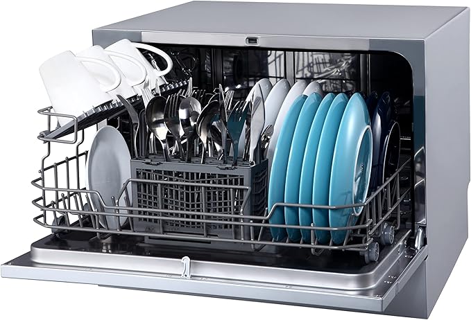 EdgeStar DWP62WH 6 Place Setting Portable Countertop Dishwasher - White