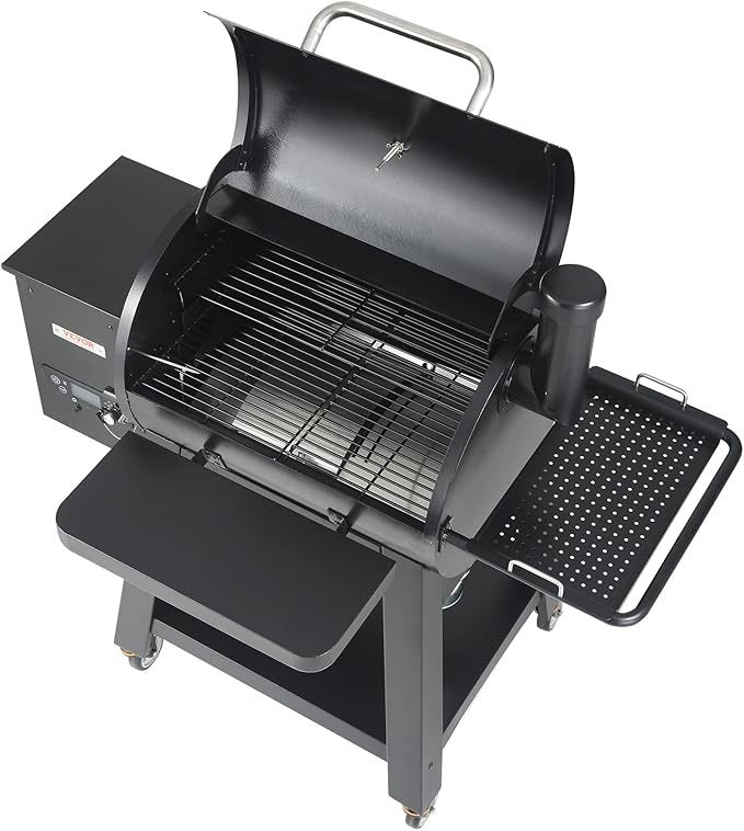 VEVOR Smoker Grill, Portable Wood Pellet Grill with Cart, 8 IN 1 BBQ Grill with PID Temperature Control for Outdoor Cooking, Barbecue Camping, Picnic, 730 sq, Patio and Backyard, Black
