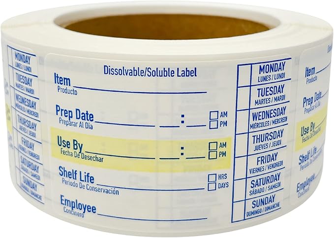 2x3 Dissolvable Food Labels, 500 Label Stickers, Bottle Labels for Storage Bins, Sticker Labels for Food containers, (500, Blue)
